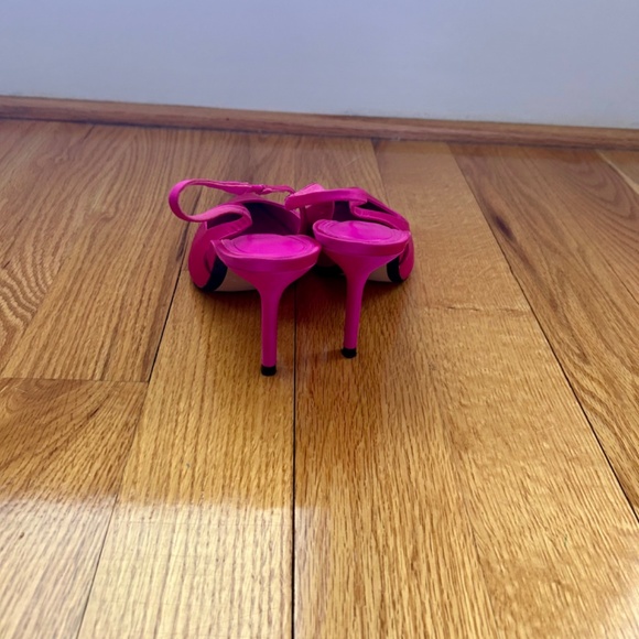 Zara pink satin sling back - Picture 3 of 5